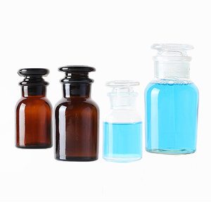Amber <b>Glass</b> Reagent <b>Bottles</b> <b>50Ml</b> 125Ml 250Ml 500Ml Wide Mouth With <b>Glass</b> Stopper Lab Chemical Storage - Product Image 5