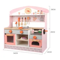 Jouets de cuisine en bois personnalisés en gros pour enfants, jouets éducatifs de simulation avec accessoires de cuisine, ensemble de jouets de cuisine