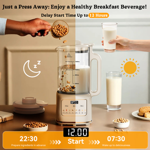 10-in-1 máy sản xuất sữa hạt 56oz Đậu Nành & nhà sản xuất sữa thực vật cho hạnh nhân, yến mạch, nước trái cây, sinh tố, thực phẩm trì hoãn bắt đầu/giữ ấm - Product Image 4