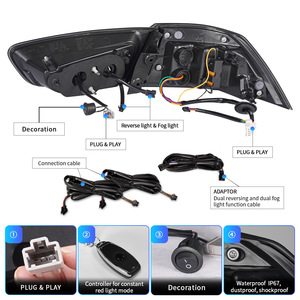 ชุดไฟท้ายรถยนต์รุ่น 08-18 & X Restoration แบบ RGB LED 12V สภาพใหม่ วัสดุ ABS สีเลนส์แดง รุ่น DY-YS-2008-RGB ไฟท้าย LED RGB - Product Image 3