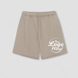 กางเกงขาสั้นผ้าฝ้ายสำหรับผู้ชายน้ำหนัก400กรัมกางเกงขาสั้นสำหรับผู้ชายแบบมีเชือกผูกสำหรับใส่เล่นกีฬาพอดีตัว - Product Image 3