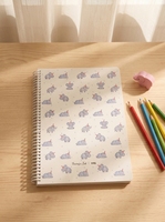 Carnet de notes A4 avec spirale plastique, couverture anti-rayures et pages intérieures colorées, 100 feuilles, motif bébé éléphant