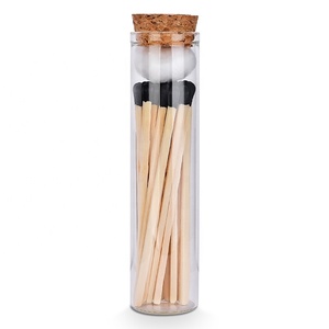 Custom Stickers 30*100 mm Clear Empty Glass Matchstick Bottle With Cork