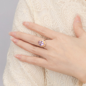 9 Statement Halo 10*12mm Oval Cut <b>Crystal</b> <b>Rings</b> Natural Stone Topaz 925 Sterling Silver Gold Plated Trendy Wedding Fine Jewelry - Product Image 5
