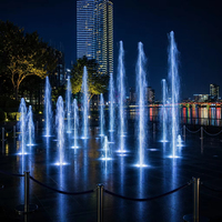 Fontaine interactive à jet d'eau sec pour sol, en acier inoxydable, étanche IP68, musicale, programmable, avec LED, pour aménagement paysager de place publique