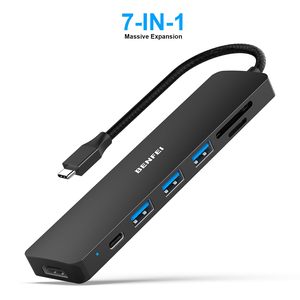 Adaptador multipuerto BENFEI <span class=keywords><strong>USB</strong></span> <span class=keywords><strong>C</strong></span> HUB 7 en 1 con 3,0 a HDMI 4K @ 60Hz Lector de tarjetas SD/TF/3 * <span class=keywords><strong>USB</strong></span> 100/W Entrega de energía - Product Image 2