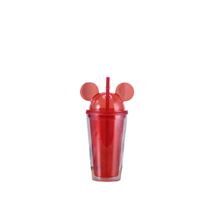 Vente en gros 16oz à double paroi en acrylique clair <span class=keywords><strong>Mickey</strong></span> & <span class=keywords><strong>Minnie</strong></span> Mouse gobelet mini style bohème avec couvercle en dôme en matière plastique - Product Image 5