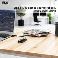 Adaptateur Ethernet Gigabit USB 3.0 vers RJ45 10/100/1000 Mbps, Convertisseur Réseau USB-A Mâle vers RJ45 LAN pour Ordinateur Portable et de Bureau