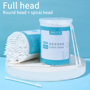 Vente en gros de cotons-tiges pour bébés <span class=keywords><strong>tige</strong></span> fine 200 pièces écoresponsables en spirale à double tête et pointes rondes en papier bâtonnet d'oreille cotons-tiges - Product Image 3