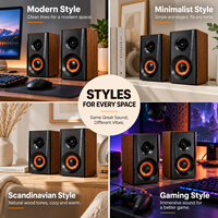 Haut-parleurs multimédias alimentés par USB pour PC, ordinateur portable, ordinateur de bureau, haut-parleur stéréo avec prise audio 3,5 mm, design en bois
