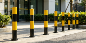 Borne de délimitation fixe de 76 mm avec bandes réfléchissantes noires et jaunes – Visibilité jour et nuit - Product Image 4
