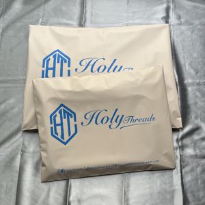 ซองพลาสติกพีชแบบกำหนดเองพร้อมพิมพ์สีน้ำเงิน - ถุงกันน้ำสำหรับจัดส่งเสื้อผ้าและแบรนด์ไลฟ์สไตล์ - Product Image 1