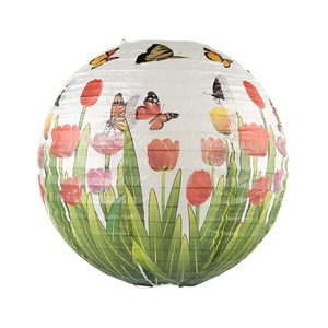 Lanternes en <span class=keywords><strong>papier</strong></span> fleur rouge chinoise <span class=keywords><strong>40</strong></span> <span class=keywords><strong>cm</strong></span> 2 pièces/ensemble pour les fêtes de mariage et les décorations de restaurant artisanat en <span class=keywords><strong>papier</strong></span> chinois imprimé - Product Image 2