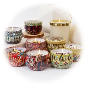 Wholesale Luxury Ethnic Air-dried Flower Scented Candle Bedroom Fragrance Durable Gift Box Decoration Wedding Bridesmaids