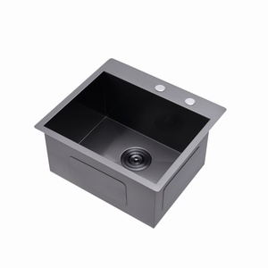 Lavello da <span class=keywords><strong>Cucina</strong></span> Nero Opaco Moderno ed Elegante in Acciaio Inossidabile, Design Unico del Colore per Bagno e <span class=keywords><strong>Cucina</strong></span>, Doppio Uso - Product Image 1