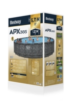 Für 561JZ Pro Max 2025 Neuerscheinung 6,71m X 1,32m Grauer Runder Stahl-Aufstellpool-Set PVC 147,26KG