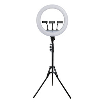 Anneau lumineux LED portable professionnel de 18 pouces pour studio photo, éclairage vidéo avec trépied pour maquillage et YouTube
