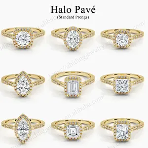 2023 Custom Pure 18-Karat Yellow Gold 4ct Pear Cut 8x12mm Dcolor VVS Moissanite Diamond 3 Claws Solitaire Ring