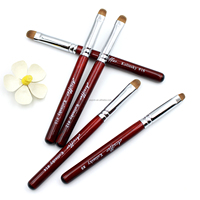 Arsiffer YQX-OB-008 – Pinceau de luxe français haut de gamme pour nail art, manche en bois rouge, poils Kolinsky, forme ovale sertie, multifonctionnel et durable