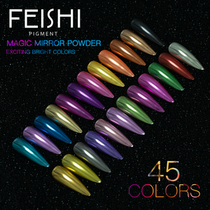 Feishi Bán Buôn 45 Màu Sắc Ma Thuật Kim Loại Titan Bột Đèn Flash Đầy Màu Sắc Chrome Gương Bột - Product Image 5