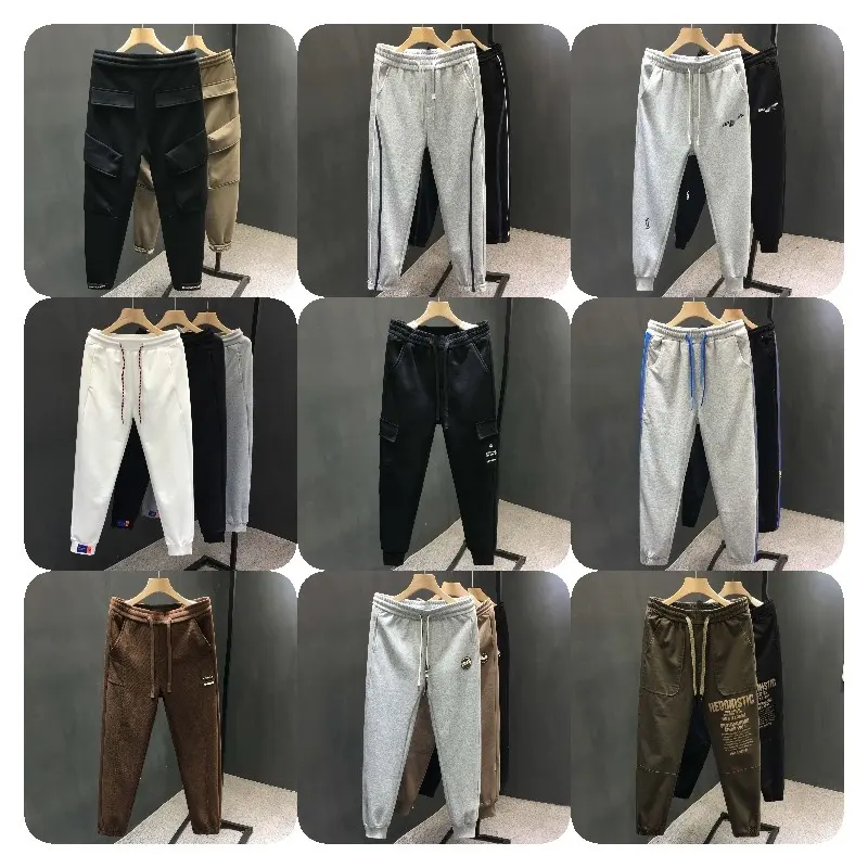 European and American fashion casual pants multi-pocket overalls elastic men's casual tracksuit pants