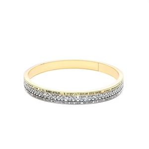 Brazalete de moda en acero inoxidable 316L con baño de oro PVD e incrustaciones de cristal para mujer, accesorio de joyería. - Product Image 2