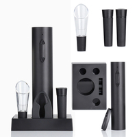 Oplaadbare kurkentrekker 6-delige vacuüm wijnstopper wijn schenker folie snijder 6-in-1 wijnaccessoires set beste cadeauset met opbergruimte