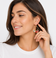 Pendientes Personalizados de Diseño Exclusivo con Múltiples Dijes Chapados en Oro, Joyería de Lujo Brillante y Linda, Regalo para Chicas y Mujeres