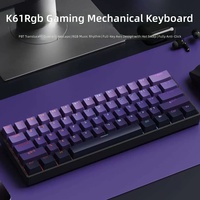 Keyboard Mekanik Esports 61-tombol, Tombol PBT dengan Cetakan Samping, Dapat Ditukar Saat Panas, Pencahayaan RGB, Berkabel, Tea Switch, Portabel, Untuk Gaming