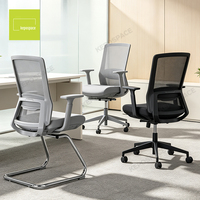 Chaise de bureau pivotante à dossier moyen en maille, idéale pour les projets d'ingénierie, réglable en hauteur, capacité de charge 150 kg