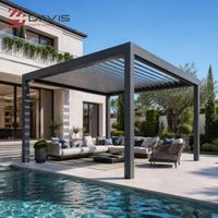 Pergola en aluminium d'extérieur, directement de l'usine, avec système de toit rétractable pliable, pour projets hôteliers et commerciaux