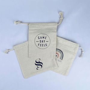 Recyclable Natural Color Pouch Bag 100% Organic Cotton Bag with Simple Style - Product Image 1