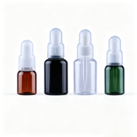 Flacon compte-gouttes en plastique PET ambré de 25 ml et 35 ml pour huile essentielle et sérum, bouteilles en plastique pour emballage cosmétique
