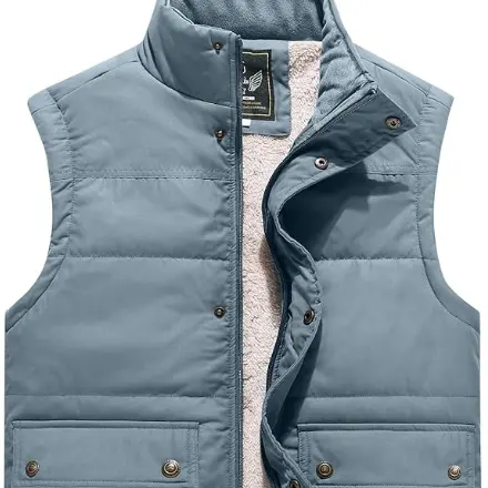 Men's high collar furred vest winter standing collar vest comfortable and warm