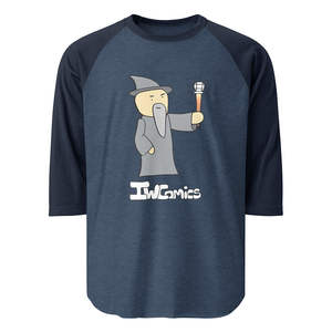 Women's 3/4 Sleeve Raglan T-Shirt Grey Wizard Design - Product Image 1
