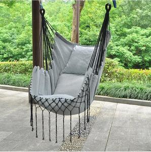 Jardín al aire libre Picnic colgante ocio <span class=keywords><strong>hamaca</strong></span> columpio con <span class=keywords><strong>dos</strong></span> cojines algodón asiento individual - Product Image 2