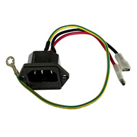 Prise de courant industrielle LZ-14-F1-3PW 10A 250V 3P avec 3 prises, fusible unique, bride de fixation et câble
