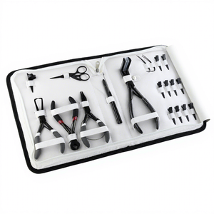 Kit Profesional de Herramientas para Extensiones de Cabello Negro con Pinza de Crimpado de Microperlas Nano de 3 Orificios, Gancho de Crochet para Trenzas, Gancho para Tirar Cabello - Product Image 1