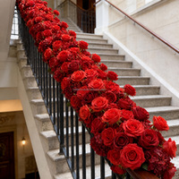 Fleur artificielle en soie rose rouge 200cm*35cm, décoration de table de mariage, décoration de rampe d'escalier, chemin de fleurs