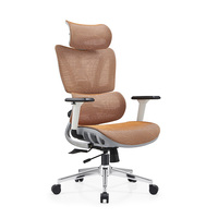 Chaise de bureau ergonomique pivotante multifonctionnelle à dossier haut, entièrement en maille, réglable, inclinable électriquement, en tissu