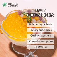 Mango Bursting Boba Pearls Rasa Buah Alami Bahan Boba Meletus untuk Produksi Bubble Tea dan Minuman.