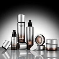 Ensemble de soins de la peau YIHUI Glass Luxury Matte, emballage cosmétique, flacon carré plat, pot, tonique, lotion, essence, sérum, crème, bouchon à vis doré