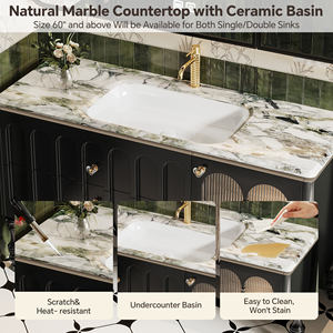 Mueble de Baño, Mueble de Baño Retro de Lujo con Lavabo Individual, Mueble de Baño con Espejo Antivaho Inteligente - Product Image 5