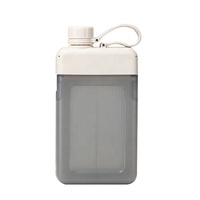 Nouvelle conception écologique, bouteille d'eau en plastique personnalisée de 450 ml, carrée, pour carnet de notes, mémo, plate, sans BPA, isolée pour boissons chaudes/froides, pour les voyages en plein air
