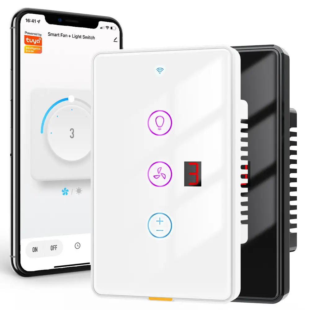 Digite c Timing Voice App Controle Remoto Sem Fio Wifi Smart Fan Light Switch Para Alexa Google Home Tuya Smart Home