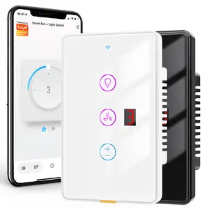 Aplicación de voz de sincronización tipo C, Control remoto inalámbrico, Wifi, ventilador inteligente, interruptor de luz para Alexa, Google Home, Tuya, Smart Home