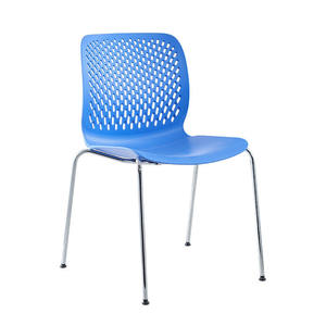 White <b>Stackable</b> Modern PP Plastic <b>Dining</b> <b>Chair</b> with Metal Legs for Hotel Cafe Restaurant Office Use - Product Image 6