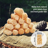 6 allume-feu en laine de bois, allume-feu naturels en cire de pin pour camping, randonnée, barbecue, pique-nique en extérieur