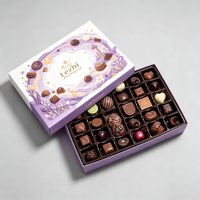 Boîte à chocolat avec revêtement UV de qualité supérieure, écologique, biodégradable, en carton rigide, avec couvercle et base, avec séparateur