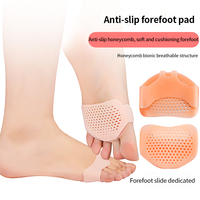 Semelles en gel nid d'abeille pour soulager la douleur aux orteils, coussinets d'avant-pied antidérapants, respirants, absorbant les chocs, blancs, couleur chair, unisexes